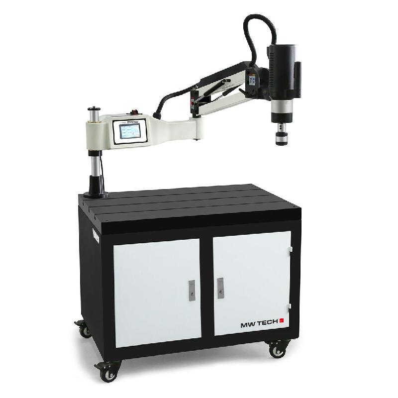 Bras de taraudage électrique M3 à M16 écran tactile PLC servo 0,6 kW 230V portée effective 1000 mm avec 8 douilles dia. 19 MW-Tech ETA1610_0