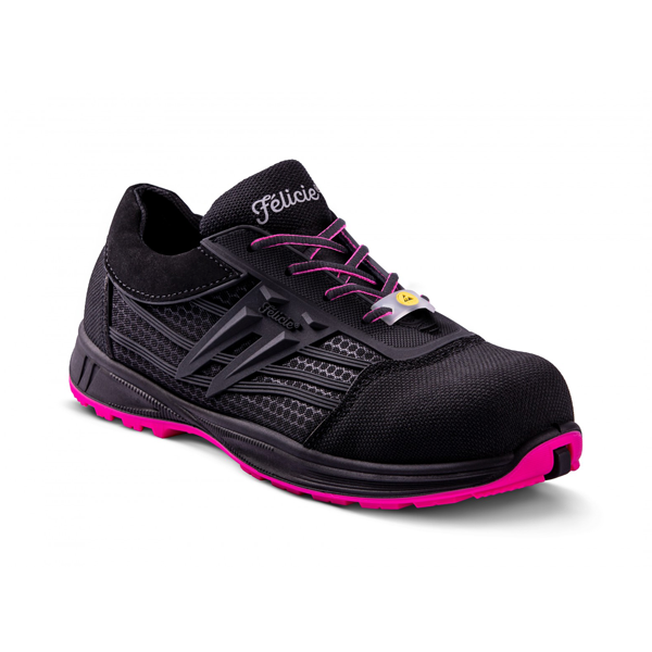 CHAUSSURE DE SÉCURITÉ BASSE POUR FEMME ERIS S3 SRA ESD GASTON MILLE - NOIR ET ROSE - TAILLE 37