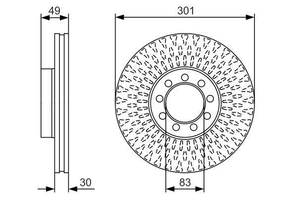 Disque de frein Bosch 0986479A23 - ventilé - côté avant - boîte de 1 disque_0
