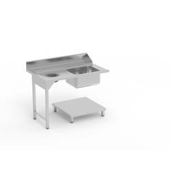 ERATOS Table De Prelavage Avec Trou Vide Dechet Avec Bac 500X400X250 Aisi-304 18/10 - 1200X750X850 - Avec Etagere - Accroche A Gauche MPD-120I - MPD-1_0