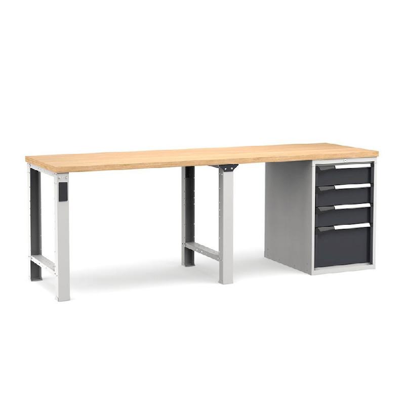 Établi plateau bois L.2500 mm avec bloc 1 tiroir + porte NOVALP_0
