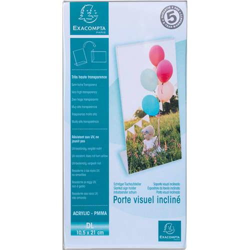 Exacompta porte-visuel incliné vertical - Format DL 1/3 A4 - Cristal 83058D - PMMA haute transparence_0