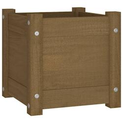 Helloshop26 - Jardinière bac lit surélevé plantes fleurs terrasse jardin extérieur 31 x 31 x 31 cm bois de pin massif marron 02_0038620 - 30002177_0
