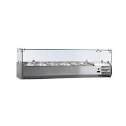 L2G - VRX1500/380 - vitrine a ingredients inox, +2/+8°c, gaz r600a pare-haleine verre, 5gn1/3+1gn1/2-150 non compris - VRX1500/380_0