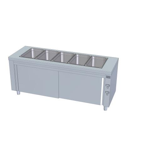 Meuble bain-marie à eau 6 gn 1/1-200 avec réserve chaude - MBMR-225_0