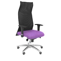 Piqueras y Crespo Sahúco XL Fauteuil de direction Assise garnie en tissu BALI violet (AVEC VISCOELASTIC FOAM) et dossier en maille respirante. - viol_0