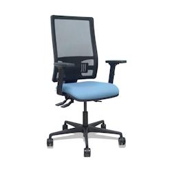 Piqueras y Crespo Silla Bormate asincro malla negra asiento bali azul cielo brazos 2D ruedas 65mm - bleu multi-matériau 405ASM840B13B2B68R65L_0