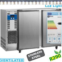 Refroidisseur de bouteilles en acier inox - 2 portes - 375L - Tavx/2-r2 - Éclairage LED et réfrigérant R290_0