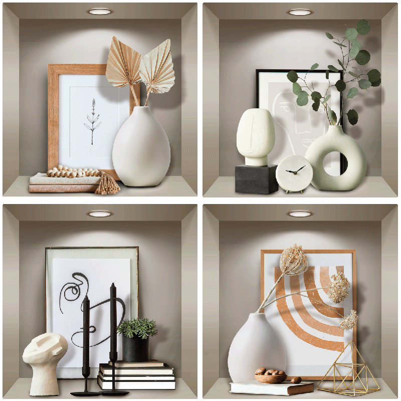 Stickers effet 3D vases et objets design