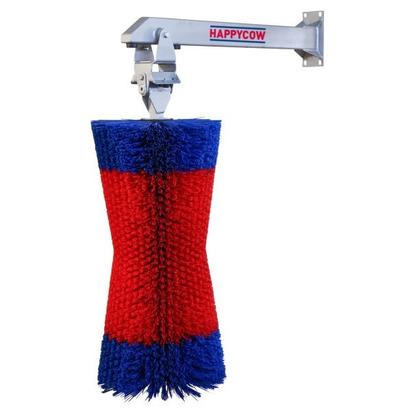 Brosse d'étable très robuste - HAPPYCOW Free - intérieur et extérieur - mouvement pendulaire vertical - poils de qualité élevée_0