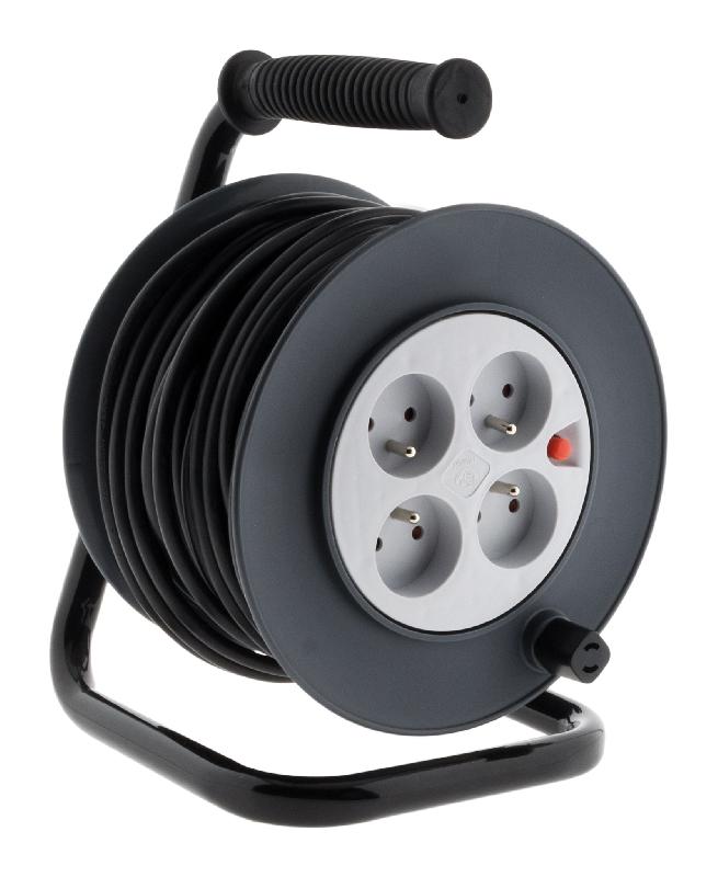 Enrouleur HO5VV-F 4 prises 3G1,5 25m avec coupe-circuit thermique - Zenitech_0