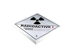Étiquette de danger classe 7.1 pour conteneur maritime - matière radioactive - 25x25 cm - vinyle avec colle renforcée - 46261_0