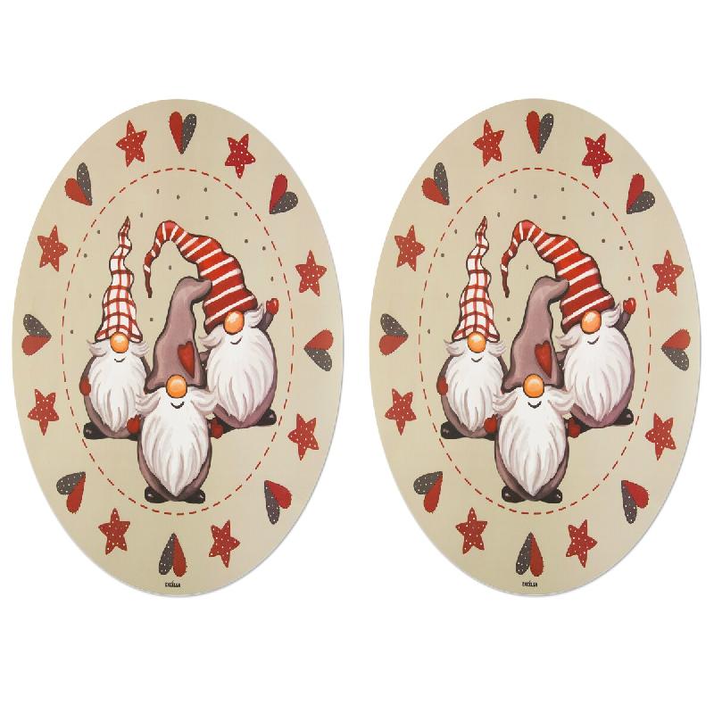 Excelsa set de 2 sets de table ronds 38x38 cm Gnomo Plastique Multicolore - multicolore plastique polypropylène 69338_0