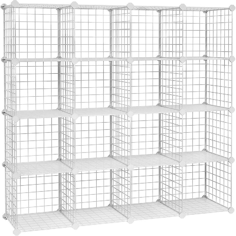 Helloshop26 - Armoire de rangement étagère panneaux en treillis 4 niveaux 4 rangs grande capacité maillet en caoutchouc offert 12_0000703 - 3000100_0