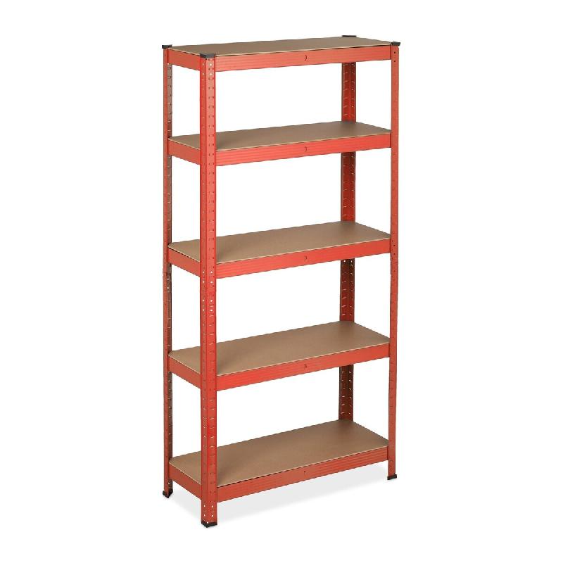 Helloshop26 - Étagère à charge lourde modulable garage cave 151 x 75 x 30 cm montage rapide en MDF rouge 13_0011104 - rouge Bois manufacturé 30002_0