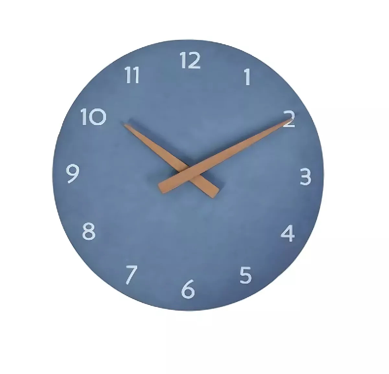 Horloge murale bois bleu_0