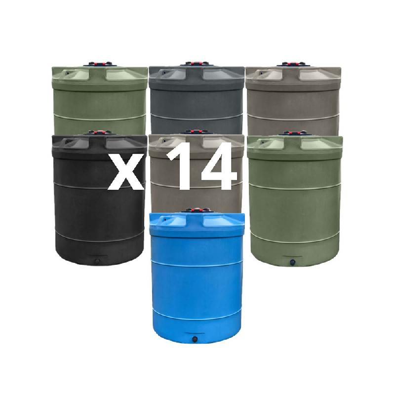 Lot de 14 cuves de stockage d'eau 3000L verticales - Plast'Up Rotomoulage - Traitées anti-UV_0