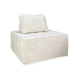 Oviala Business Oviala Fauteuil en tissu pour canapé modulable avec coussin ecru - blanc textile 114217_0
