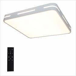 Papuq Plafonnier LED 40W avec télécommande, réglable 2700K-6500K de blanc froid à blanc chaud et intensité, finition blanche, carré 40x40cm. - m_0