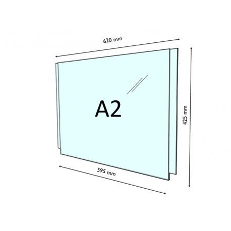 Porte affiche plexi 3 mm A2 horizontal - Référence 01114 - Finition soignée et garantie contre le jaunissement_0