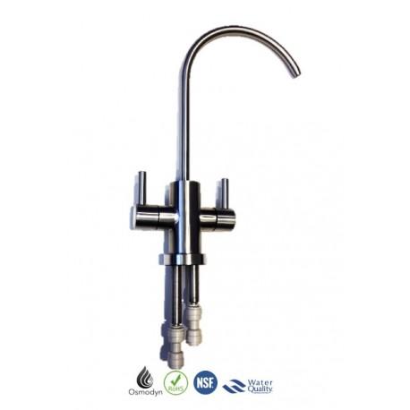 Robinet 2 voies pour osmoseur et filtre à eau - Tube 1/4 ou 3/8 - Valve céramique - Aspect Mat_0