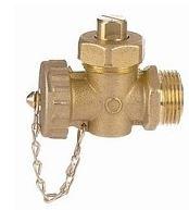 Robinet à boisseau foncé M/F 130B - bouchon et chaînette PVC - Corps en laiton - Température 0°C à +90°C - Réf. : 130B_0