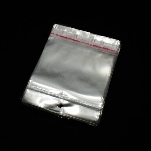 Sacs et sachets plastiques - 100 sachets cristal à rabat adhésif avec trou de suspension 7x8,5cm - Réf. 5693_0
