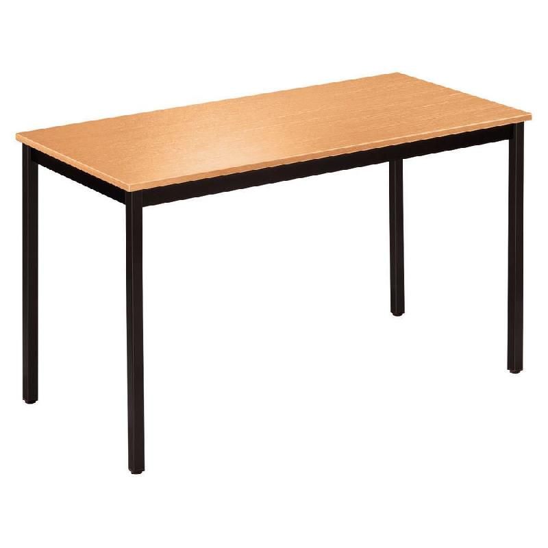 SODEMATUB TABLE MODULAIRE DOMINO RECTANGLE - L. 120 X P. 60 CM - PLATEAU HÊTRE - PIEDS NOIR