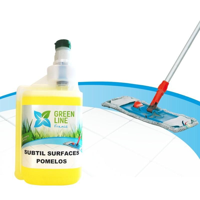 Subtil Surfaces Pomelos - Nettoyant désinfectant multi-surfaces et sols, biodégradable, parfum pamplemousse - Référence net-subsurpom/1/5_0