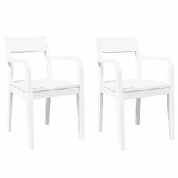 VidaXL Chaises à Manger 2 Pcs Blanc Bois Massif Caoutchouc - blanc 4102513_0