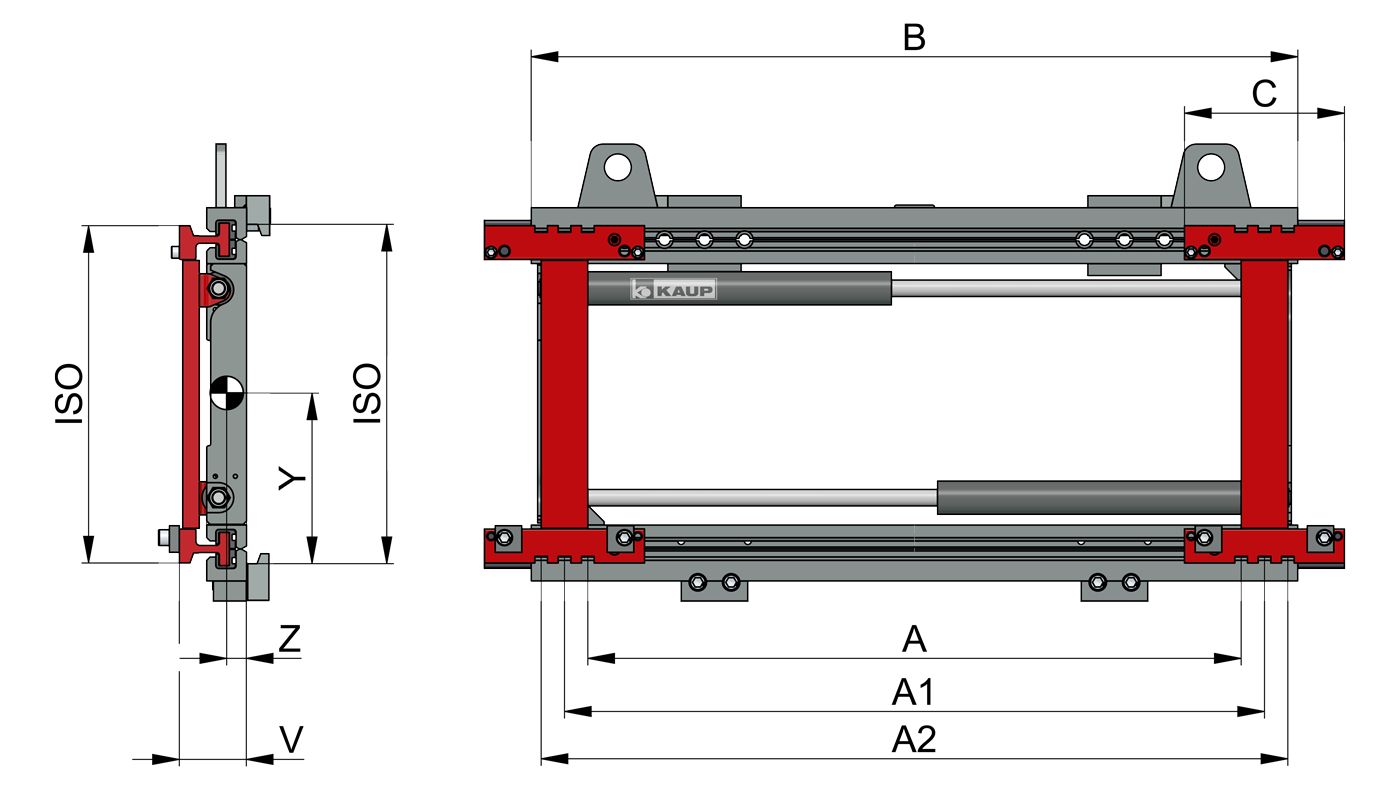 Écarteurs et ajusteurs de fourche KAUP 2T160B - capacité 2500 kg - positionneur avec déplacement latéral_0