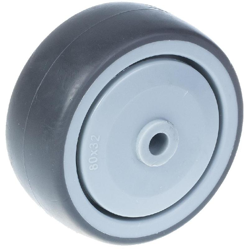 Roue de 80 mm avec caoutchouc TPR gris sur centre en polypropylène_0