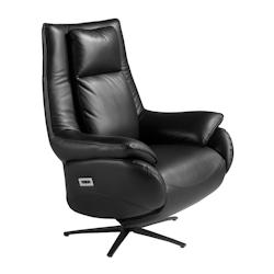 AC ANGEL CERDA Angel Cerdá Fauteuil pivotant en cuir noir 5124C 91 x 86 x 118 - noir fourrure 8435631031697_0