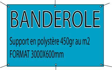 Banderole publicitaire 3000x600 mm - Polyester 450 g/m² - Impression numérique_0