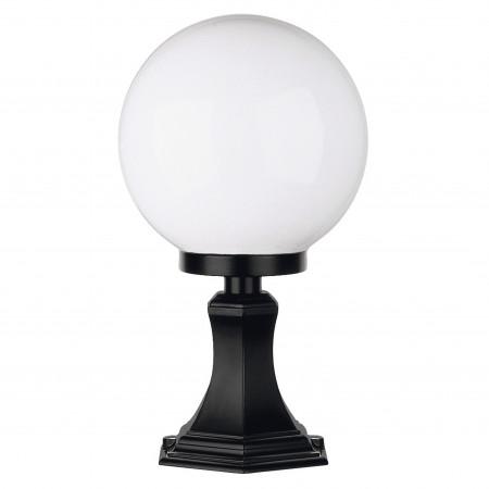 Borne classique Cast IP43 E27 - base noir ou blanc - boule ronde blanche diamètre 300 mm - extérieur_0