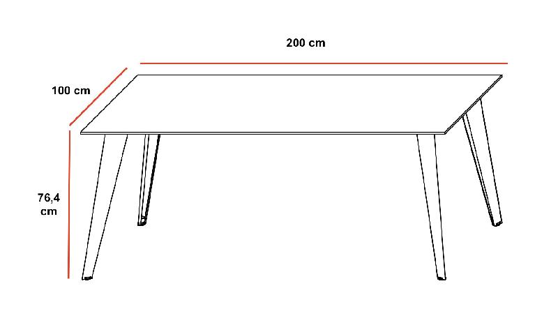 Bureau de direction rectangulaire Pigreco Up - Martex - 200, Noyer_1