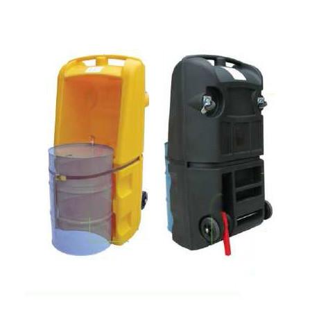Chariot manuel noir en PE - Support pour fût 220 litres - Capacité 250L - Réf : 070785_0
