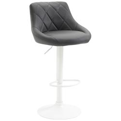 CLP Tabouret de bar Lazio en similicuir avec pied en métal Gris/Blanc - gris polyester 321765_0