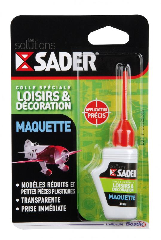 Colle réparation spéciale loisirs & décoration SADER - 30ml - embout ultra fin, transparente, prise immédiate_0