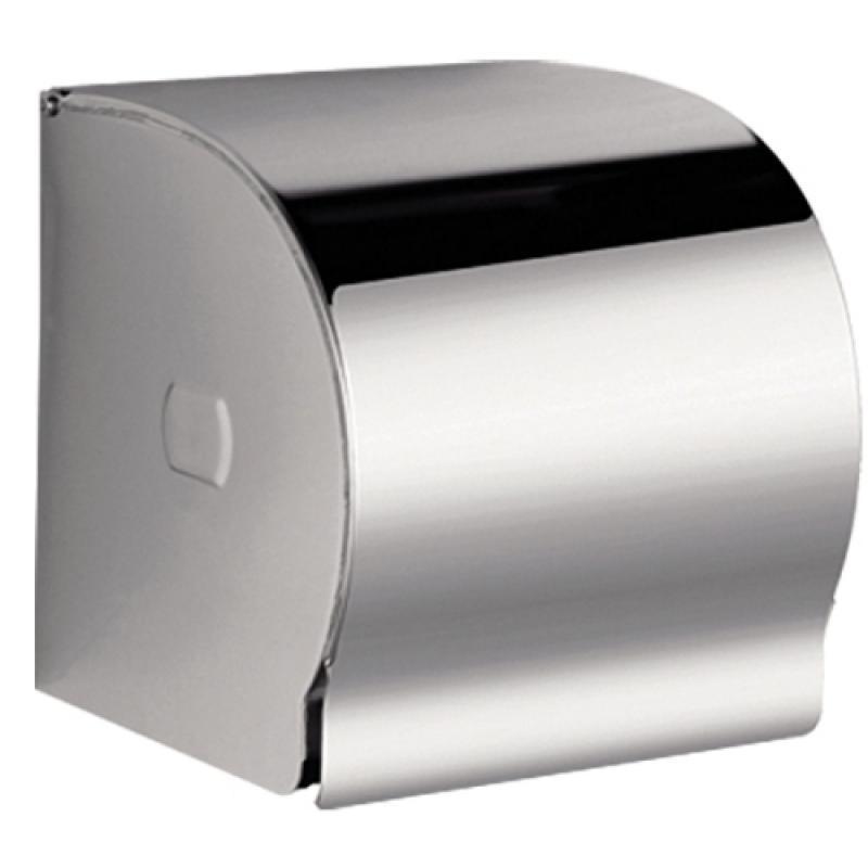 dérouleur de papier WC métal chromé avec couvercle