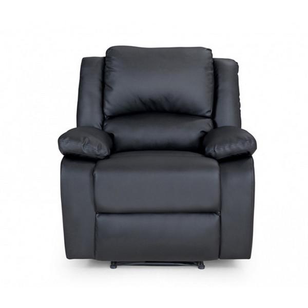 Fauteuil de relaxation manuel en similicuir noir_0