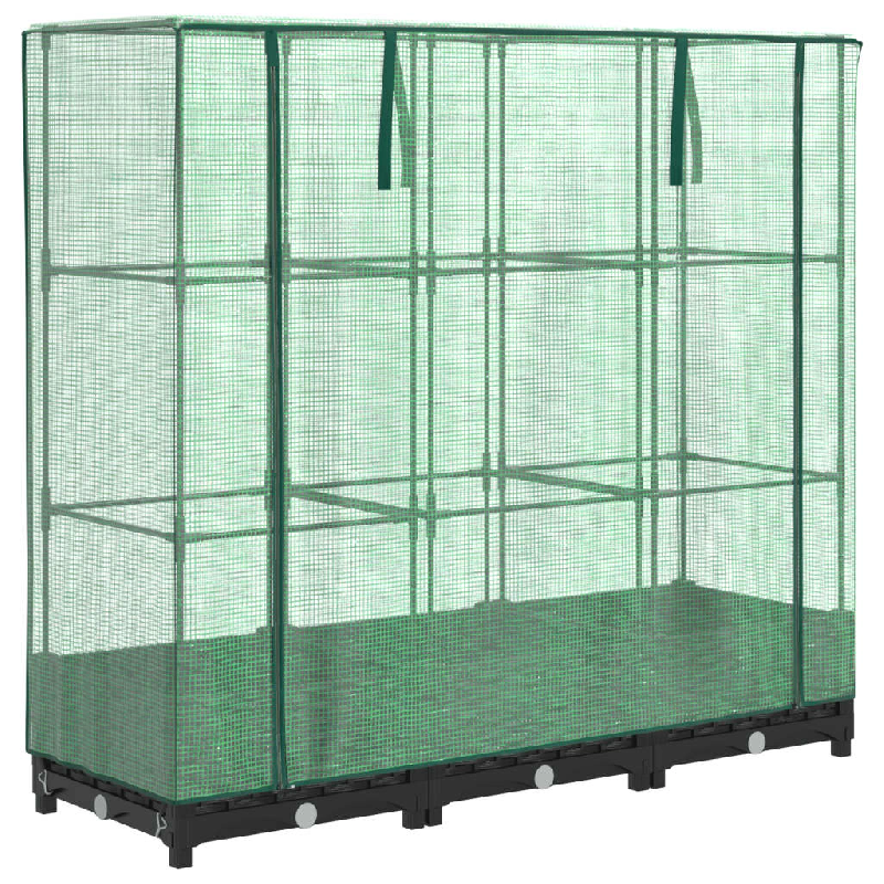 Helloshop26 - Jardinière bac lit surélevé plantes fleurs terrasse jardin surélevée avec housse aspect rotin 120 x 40 x 123 cm noir 02_0038735 - 3_0