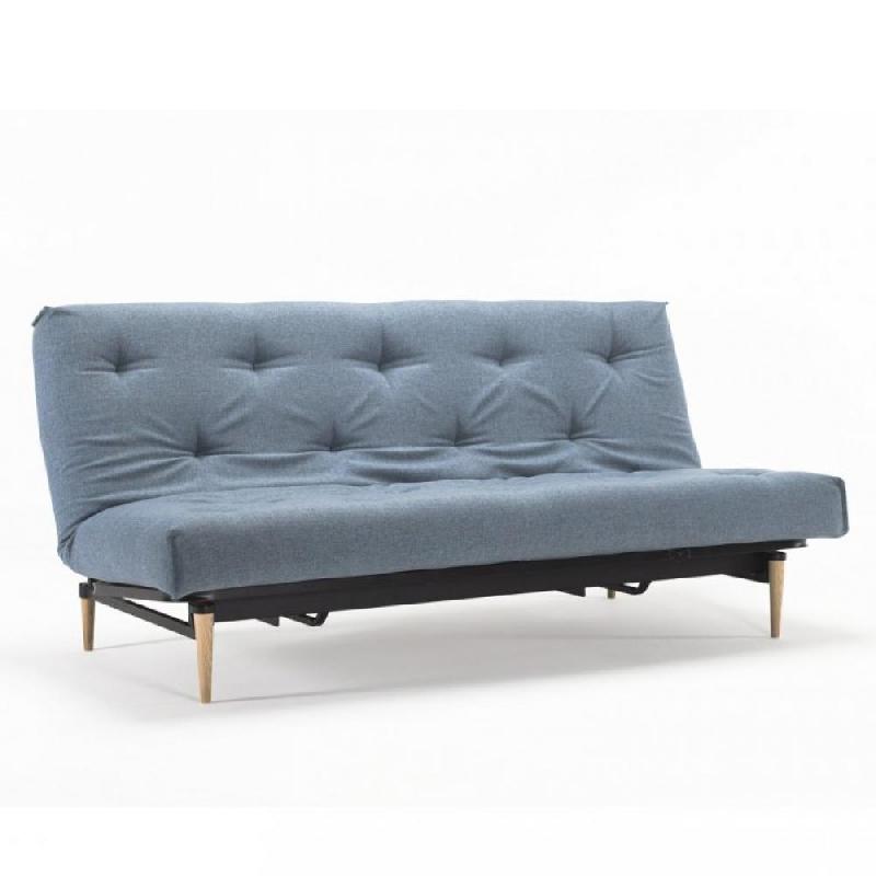 Innovation Living - Canapé clic-clac convertible Colpus 140x200 cm - capitonné tissu Mixed Dance Light Blue_0
