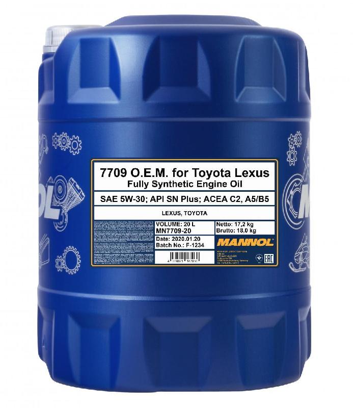 MANNOL - Huile moteur 5W30 - 20L - MN7709-20 - API SN PLUS, ACEA A5/B5 - Compatible Toyota, Ford, Renault, Fiat, Iveco_0
