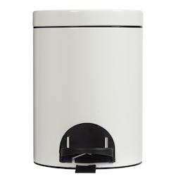 Rossignol - Poubelle d'intérieur à pédale 5L SANELIA - blanc - blanc plastique 90114_0