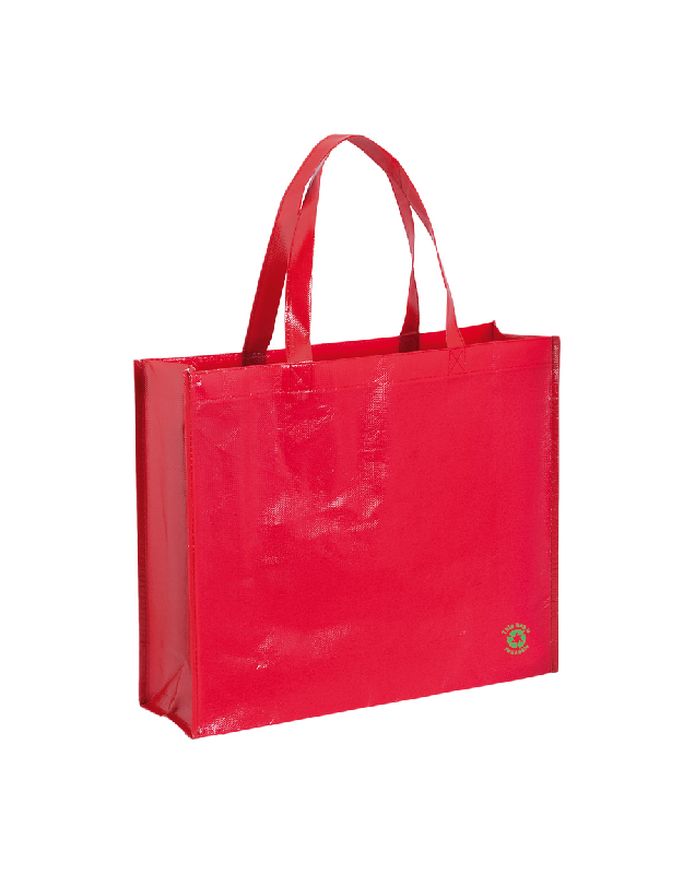 Sac shopping éco - non-woven laminé 100 g/m² - couleur rouge - 53,5 gr_0