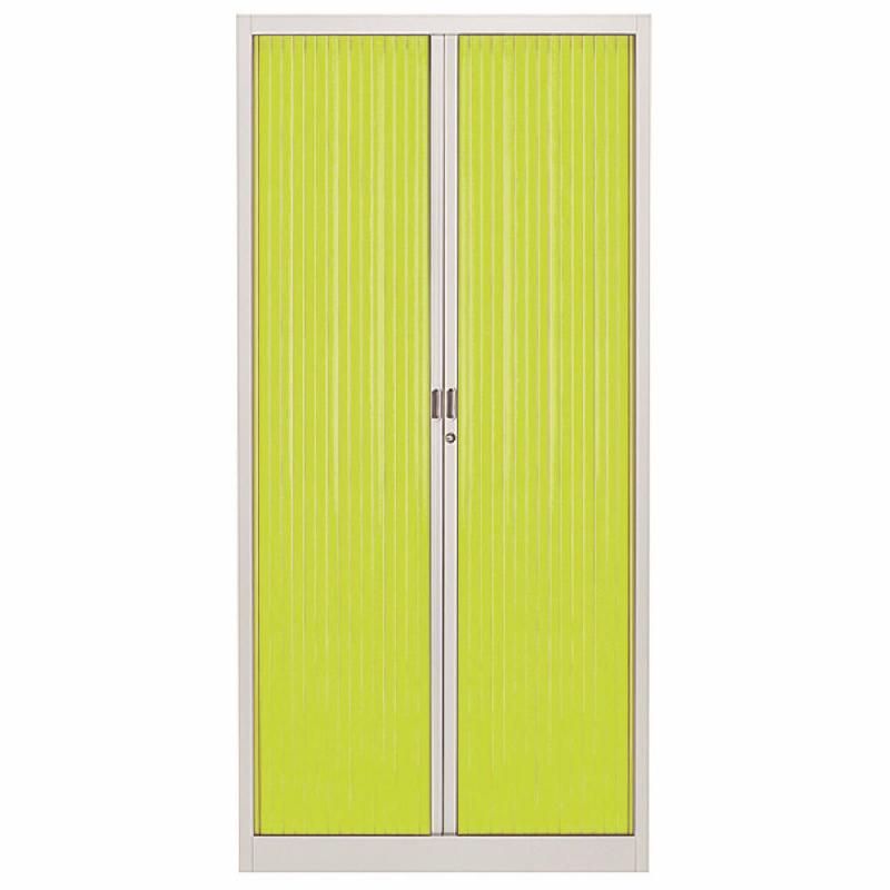 ARMOIRE MÉTAL CLASSTOUT COLOR - A RIDEAUX - L. 90 X H. 180 CM - CORPS ALUMINIUM  - RIDEAUX JAUNE