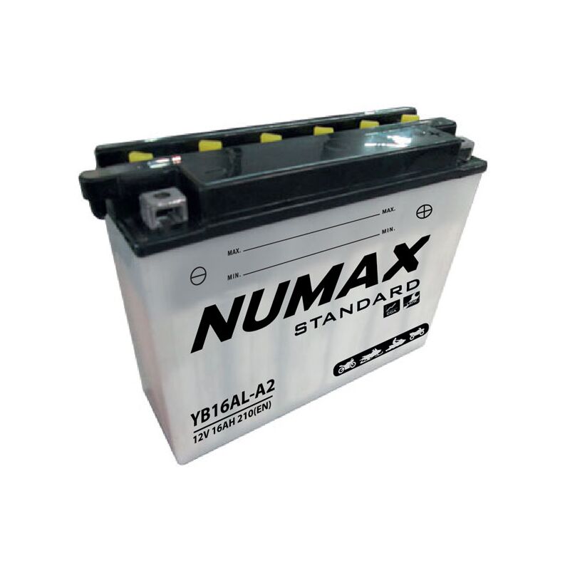 Batterie moto Numax Standard avec pack acide YB10L-A2 12V 11Ah 120A Numax