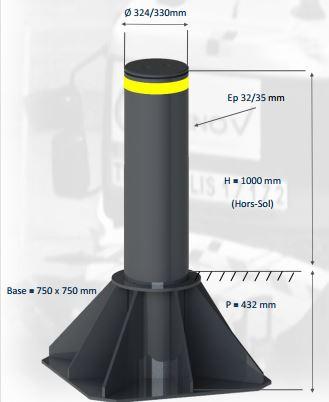 Borne de défense k12 - fixe - faible profondeur_1