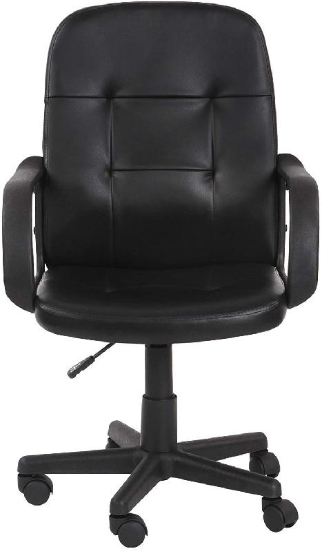 CHAISE DE BUREAU PIVOTANTE AVEC HAUTEUR RÉGLABLE SIÈGE ERGONOMIQUE EN SYNTHÉTIQUE NOIR FAUTEUIL DE BUREAU POUR ORDINATEUR GAMER 01_0000082_0